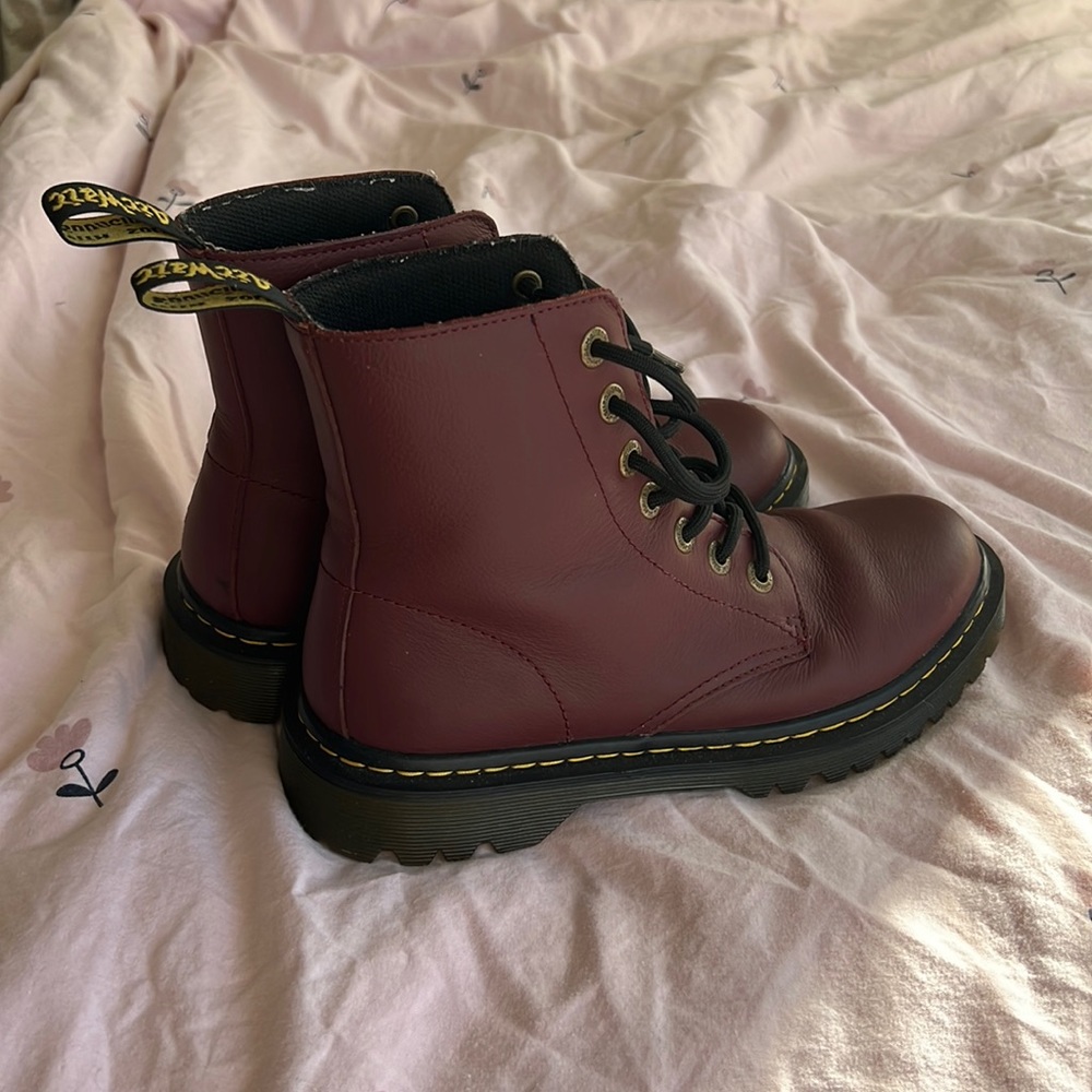 Dr. Martens Burgundy Leather Boots